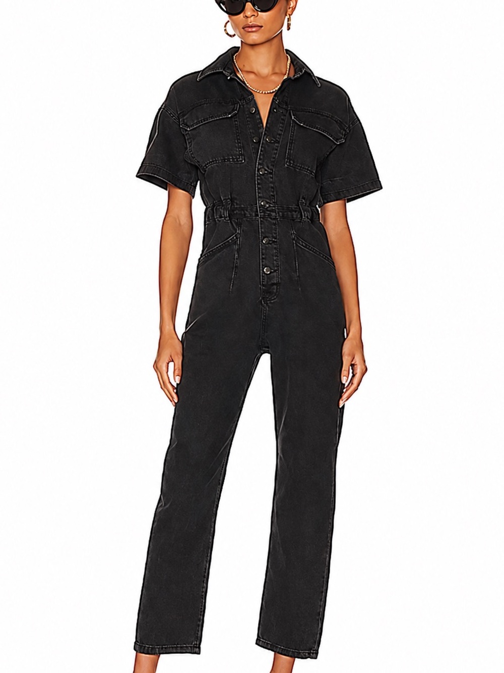 Free People Marci Coveralls Black